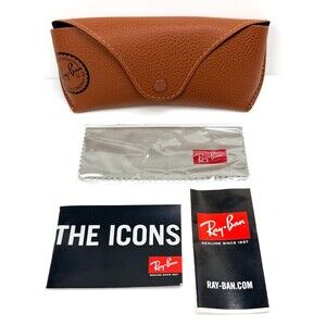 Ray-Ban Sunglass Case Logo Brown Snap Closure Aviator Replacement " Case Only "